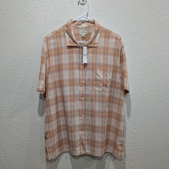 J.Crew 100% Cotton Plaid Short Sleeve Camp Shirt Size L NWT Casual Beachy Coasta - Picture 3 of 10